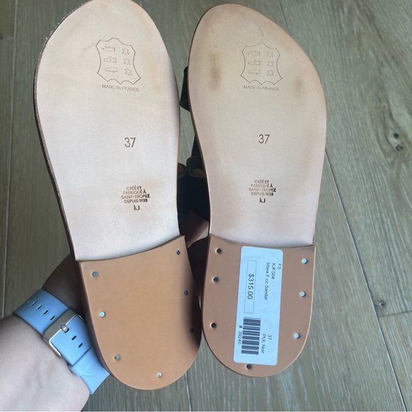 K.Jacques Womens Leather Slip-On Slide Sandals  Leather Size FR 37 US 5.5/ 6 NEW - Picture 4 of 7